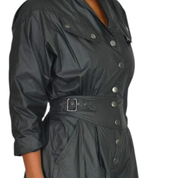 Rebecca Minkoff Jumpsuit Black Parachute Moto Biker Cotton Ripstop Flightsuit XS - Picture 12 of 16